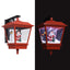 julelampe med LED-lys og julemand 40x27x45 cm rød