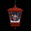 hængende julelampe med LED-lys og julemand 27x27x45 cm rød