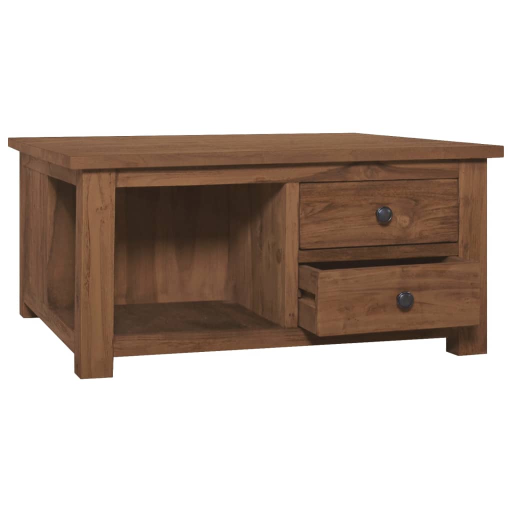 sofabord 68x68x33 cm massivt teaktræ