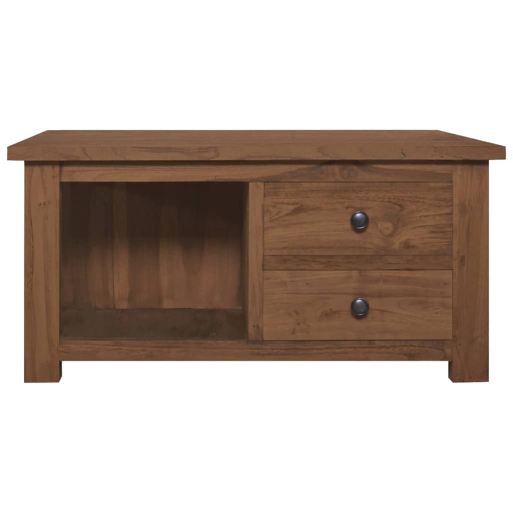 sofabord 68x68x33 cm massivt teaktræ