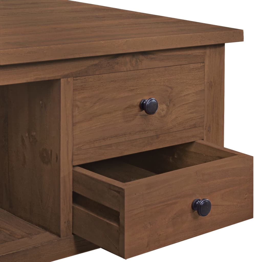 sofabord 68x68x33 cm massivt teaktræ