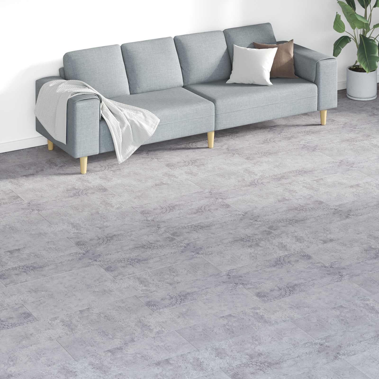 Gulvplanker 18 pcs Grå 5,26 m² PVC billede