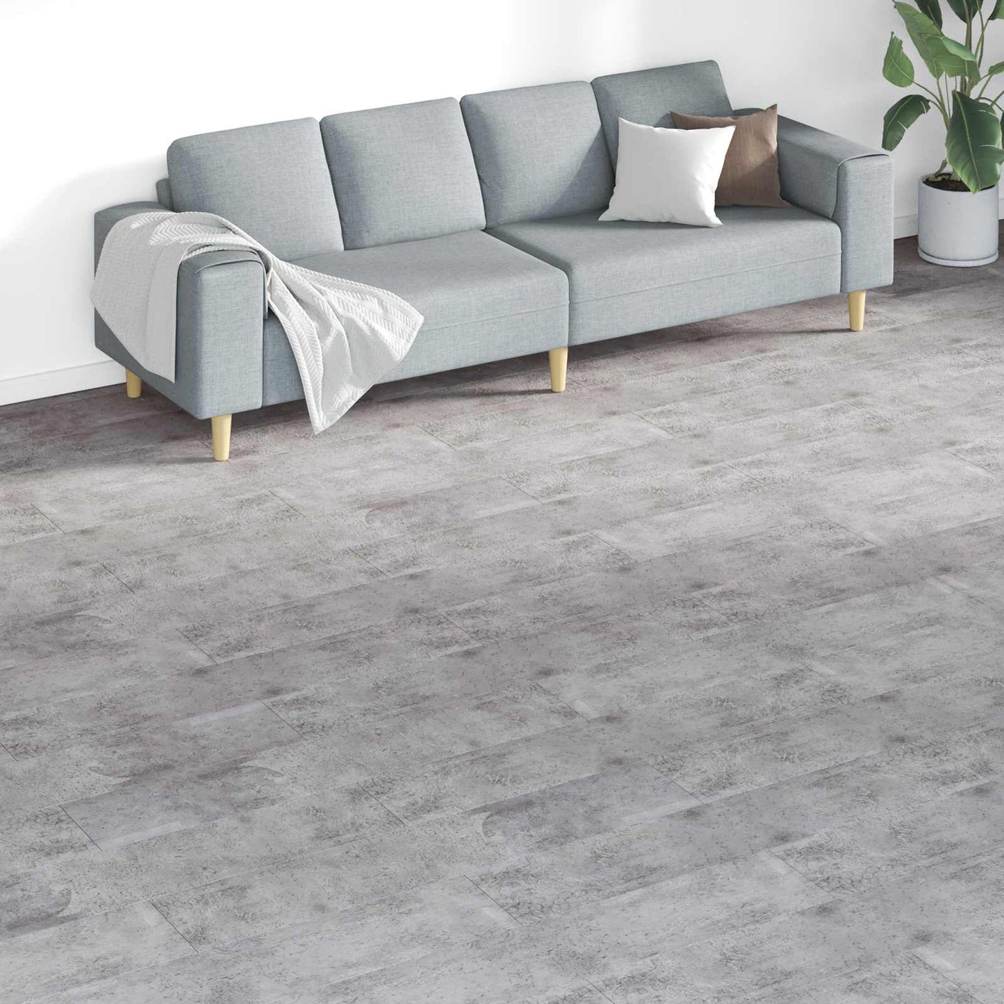 Gulvplanker 18 pcs Cement Brun 5,26 m² PVC