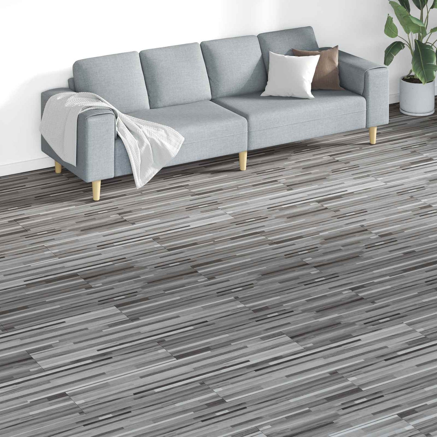 Gulvplanker 18 pcs Grå 5,26 m² PVC