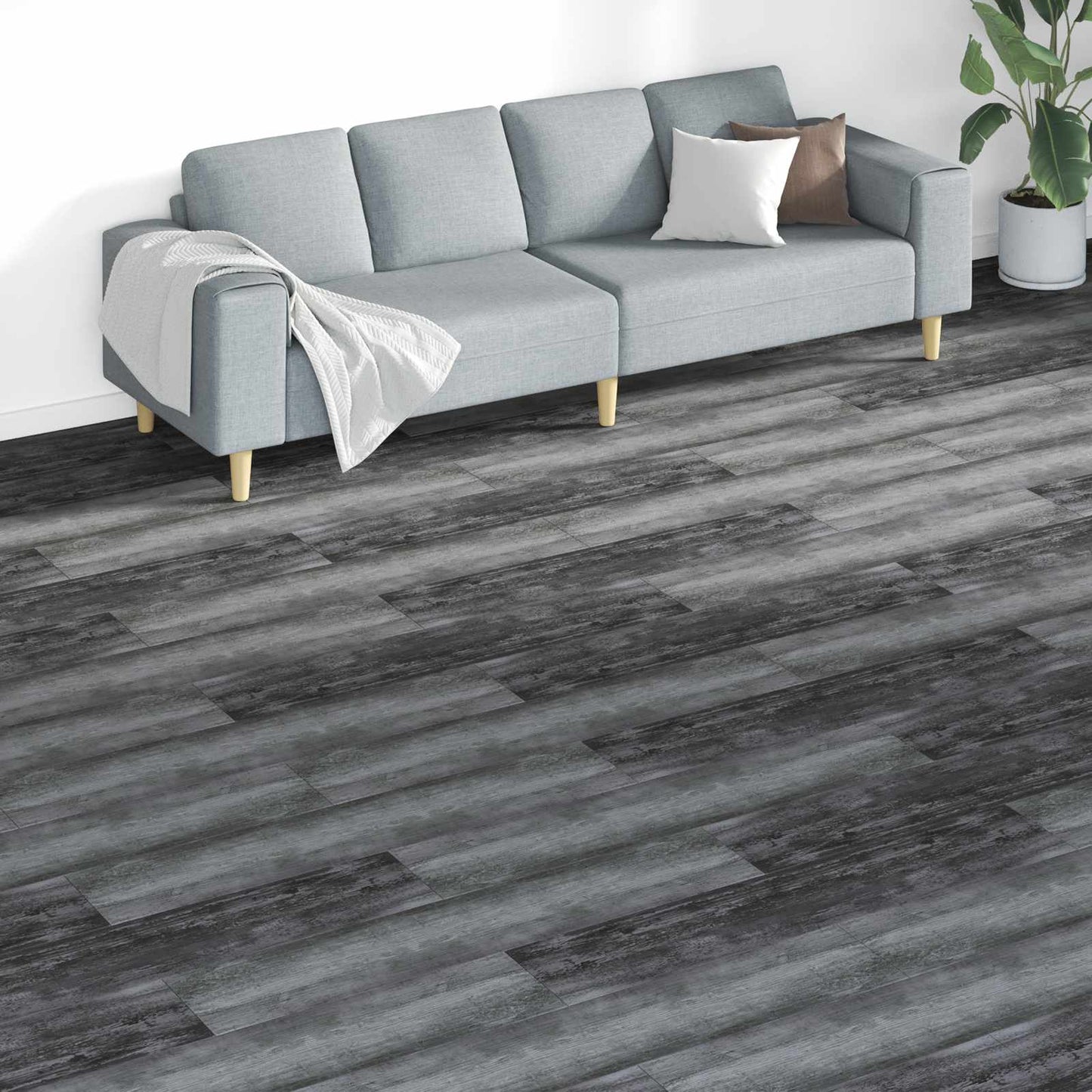 Gulvplanker 18 pcs Grå 5,26 m² PVC