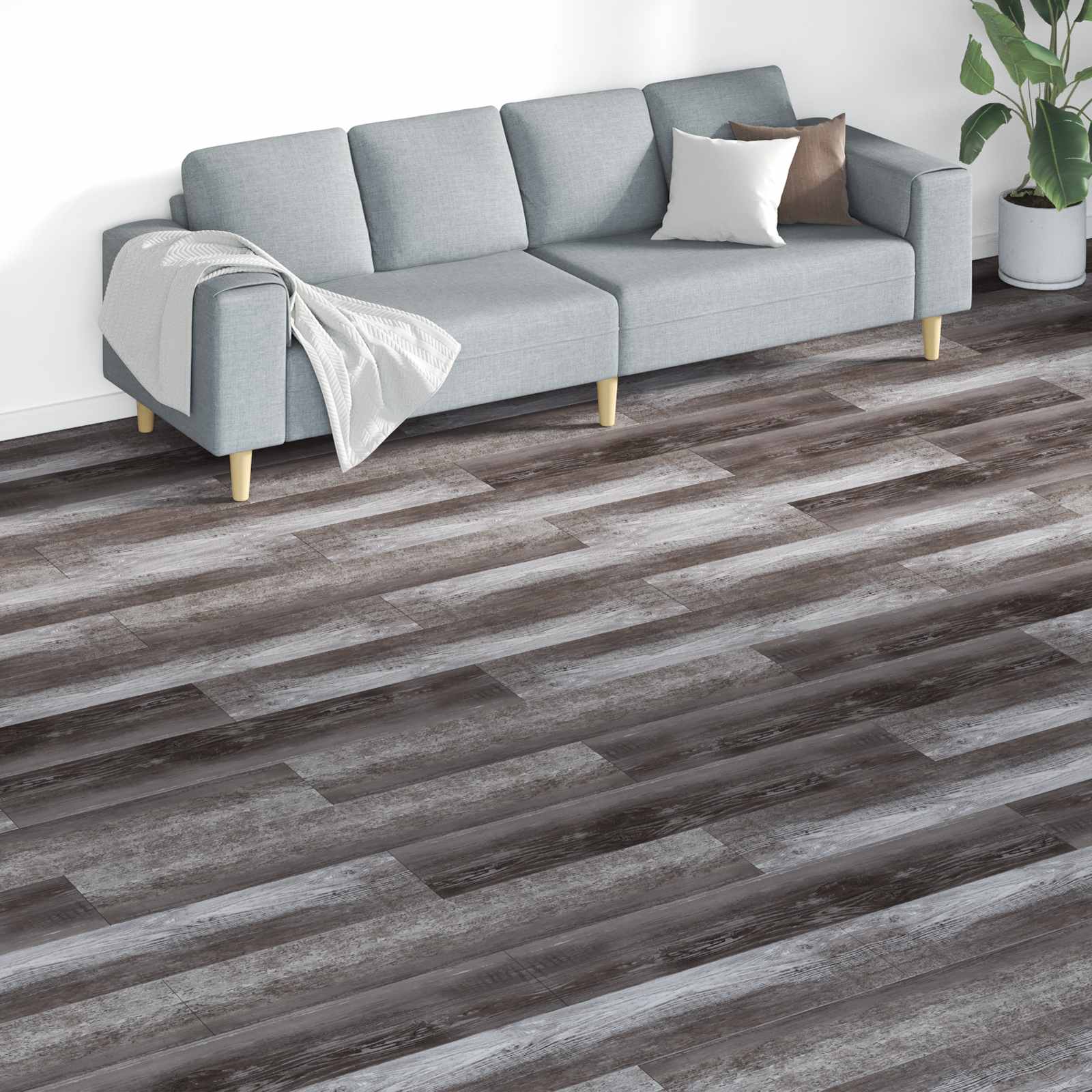 Gulvplanker 18 pcs Brun 5,26 m² PVC billede
