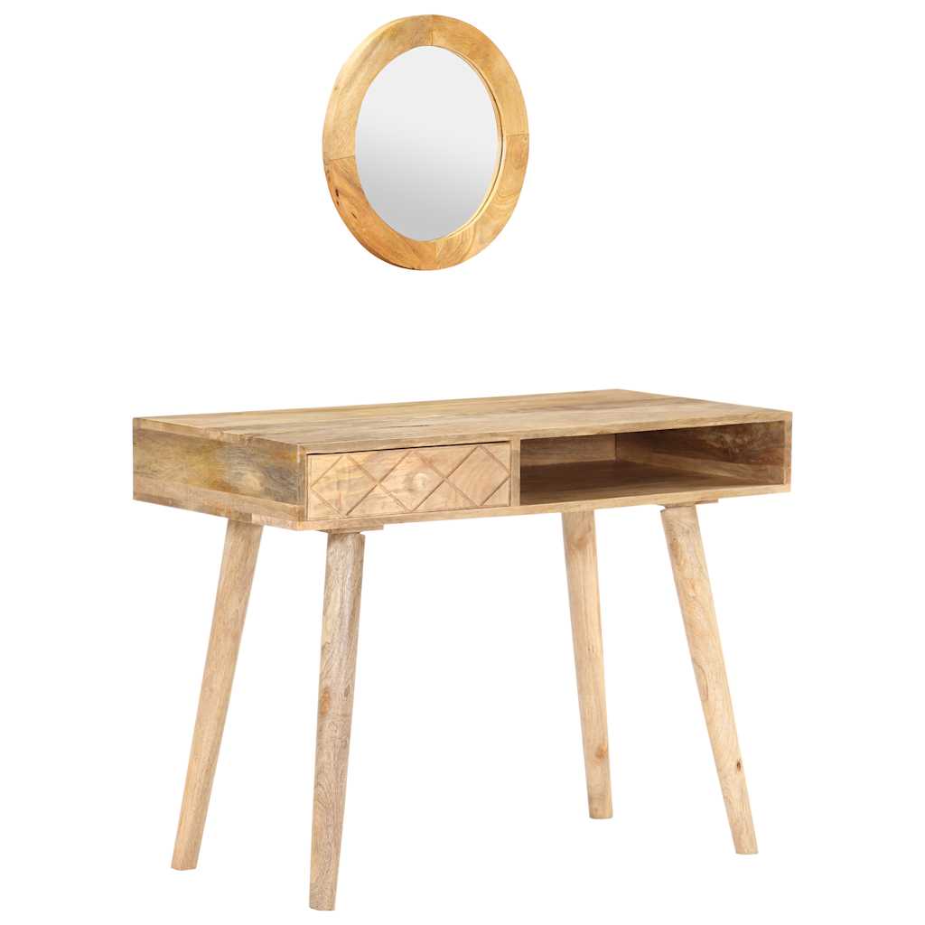 kosmetikbord 100x50x76 cm massivt mangotræ billede