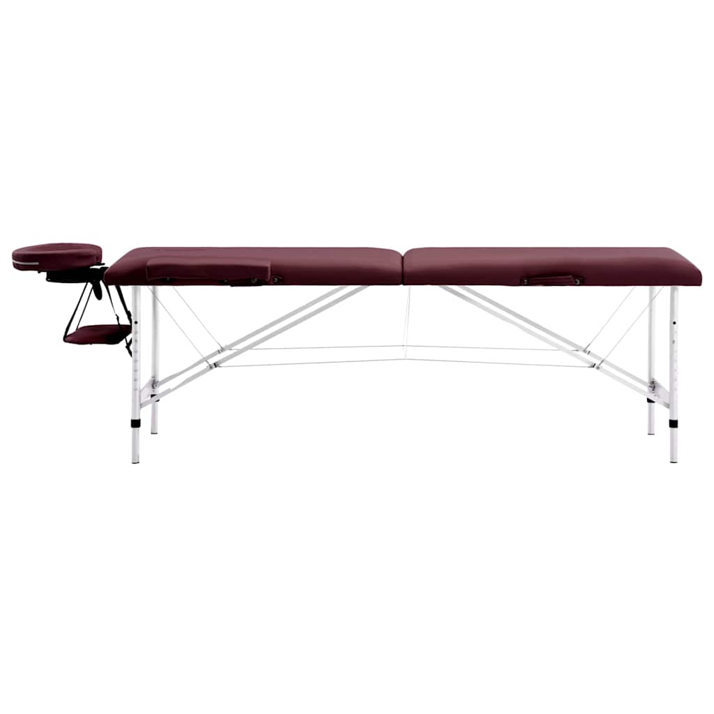 sammenfoldeligt massagebord med aluminiumsstel 2 zoner lilla