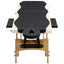 sammenfoldeligt massagebord med træstel 2 zoner sort og beige