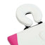 foldbart massagebord 4 zoner aluminium hvid og pink