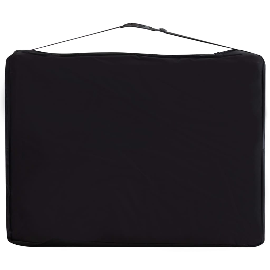 foldbart massagebord 4 zoner aluminium hvid og pink