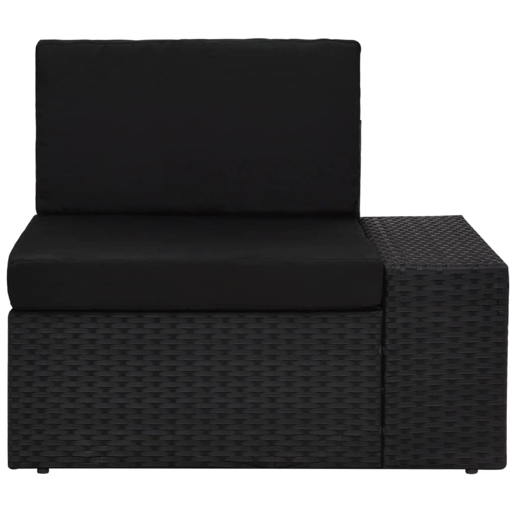 loungesæt til haven 7 dele polyrattan sort