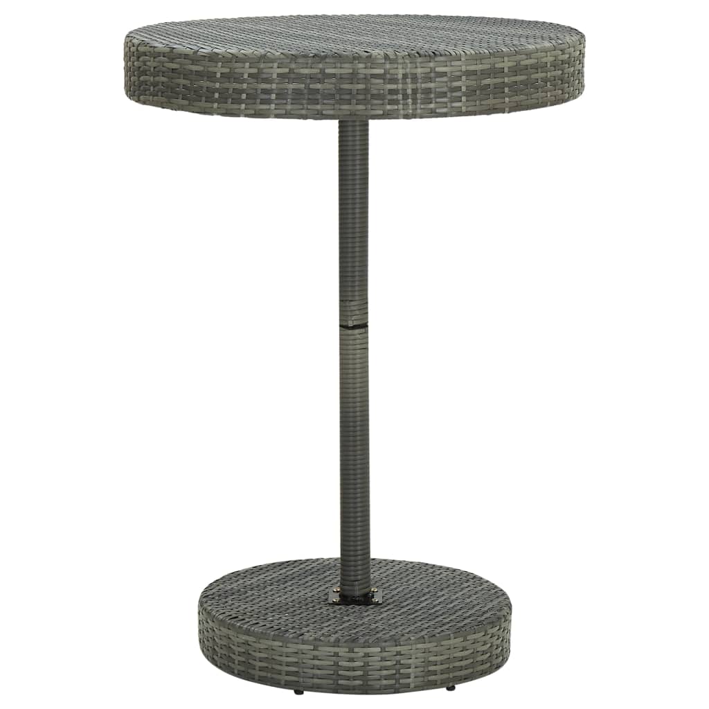 havebord 75,5x106 cm polyrattan grå billede
