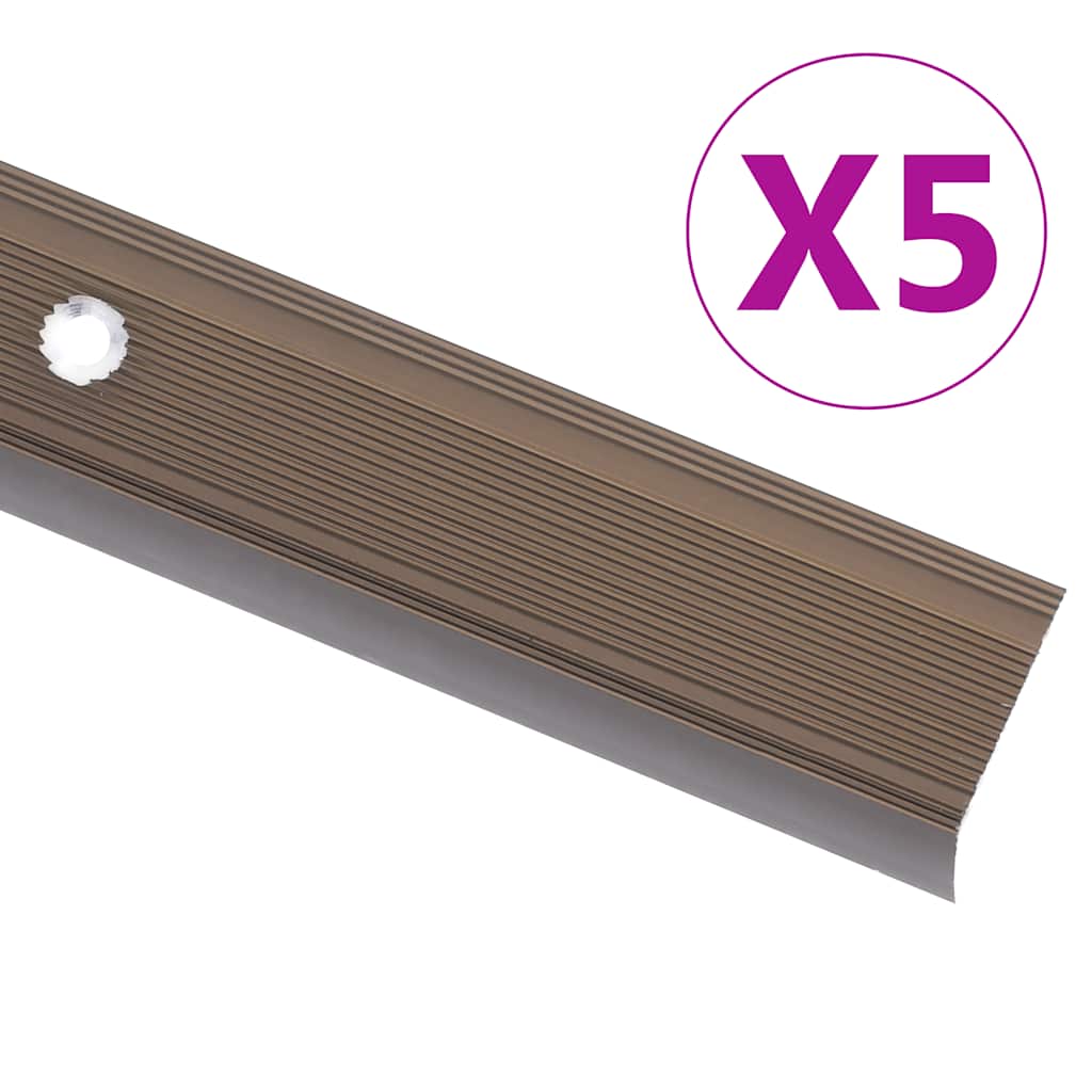 trappelister 5 stk. L-facon 90 cm aluminium brun