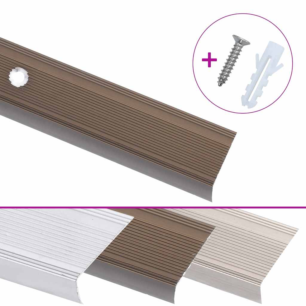 trappelister 5 stk. L-facon 90 cm aluminium brun