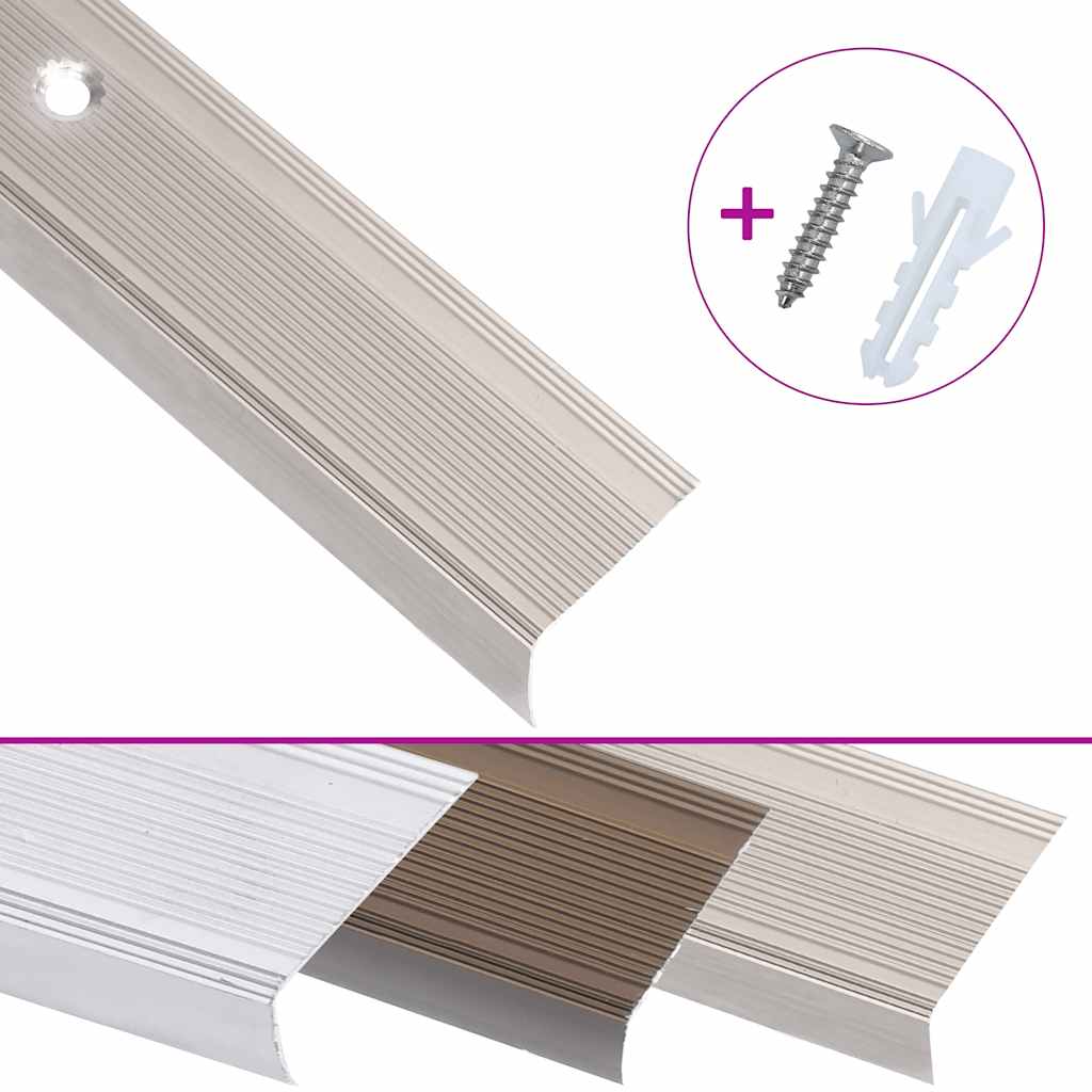 trappelister 15 stk. L-facon 90 cm aluminium champagnefarvet