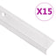 trappelister 15 stk. L-facon 100 cm aluminium sølvfarvet
