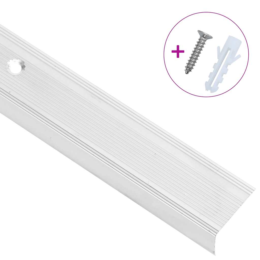 trappelister 15 stk. L-facon 100 cm aluminium sølvfarvet