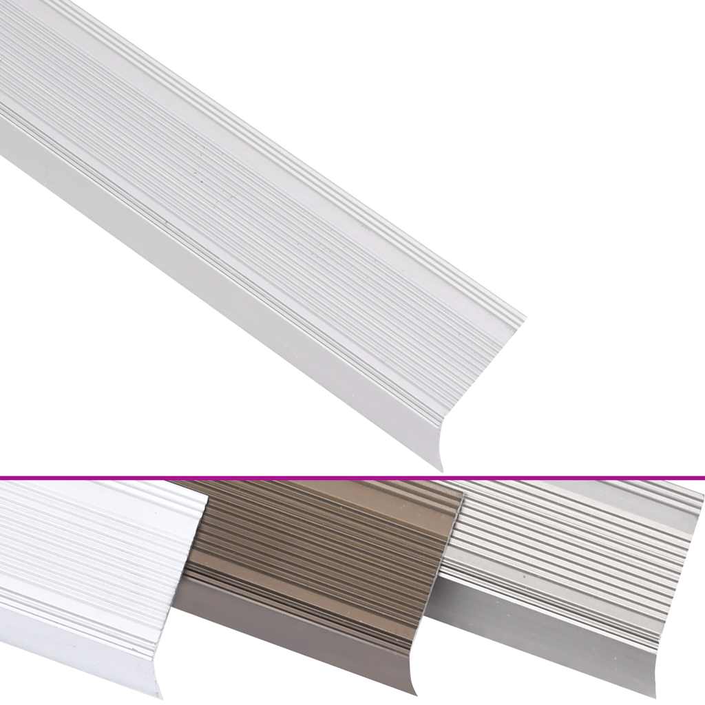 trappelister 5 stk. L-facon 100 cm aluminium sølvfarvet