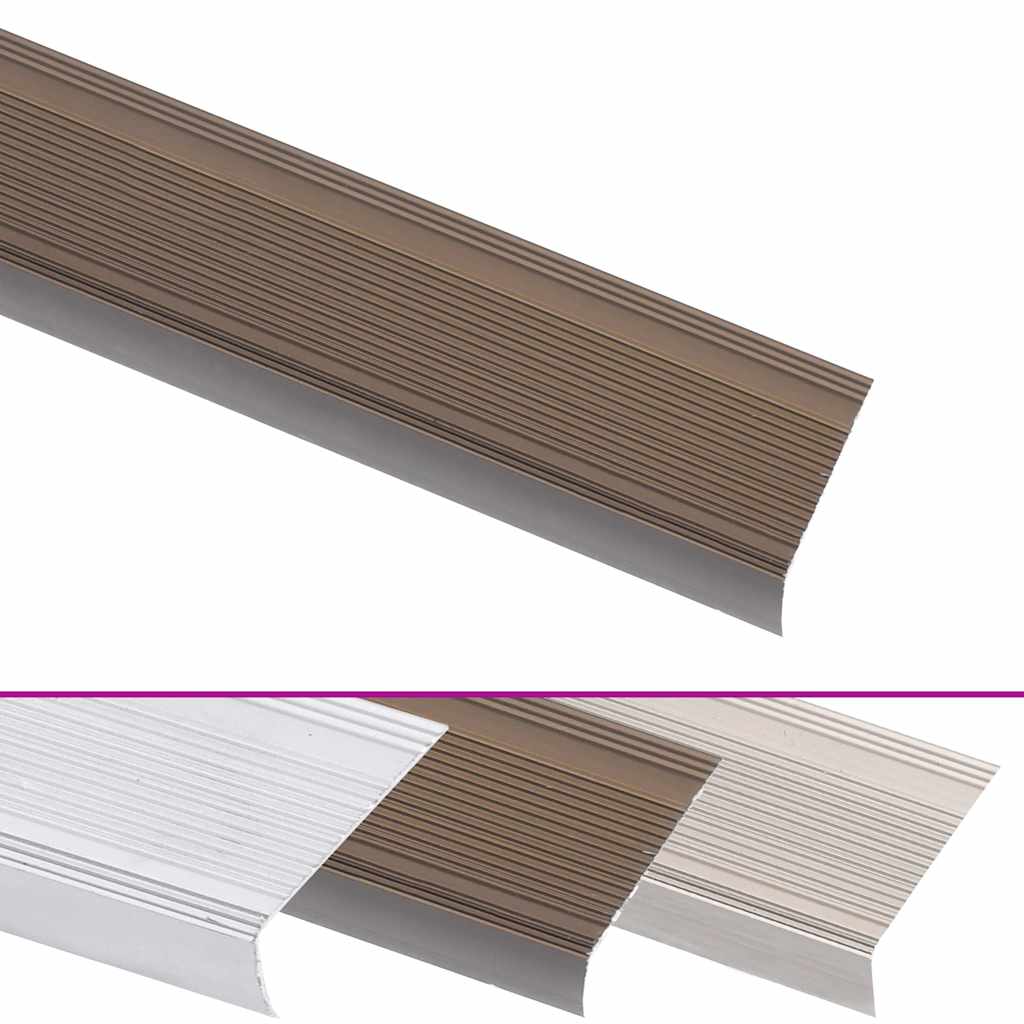 5 stk. trappelister L-facon 100 cm aluminium brun