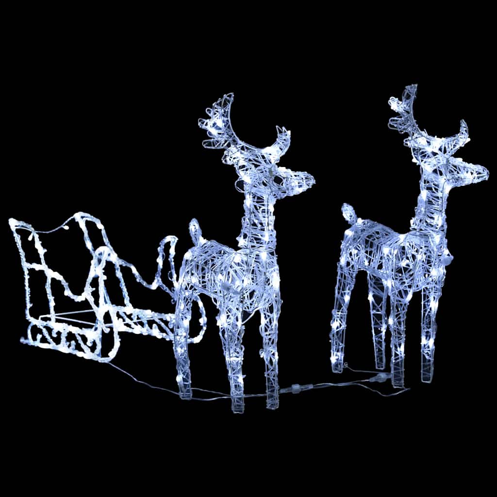 rensdyr og kane julefigur 160 LED'er 130 cm akryl