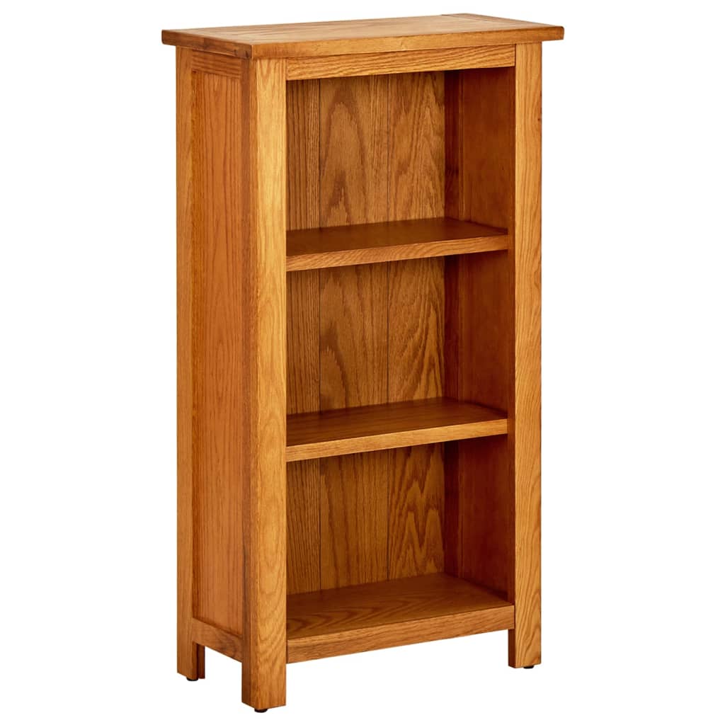 Bogreol i massivt egetræ 45 × 22,5 × 82 cm - 3 hylder