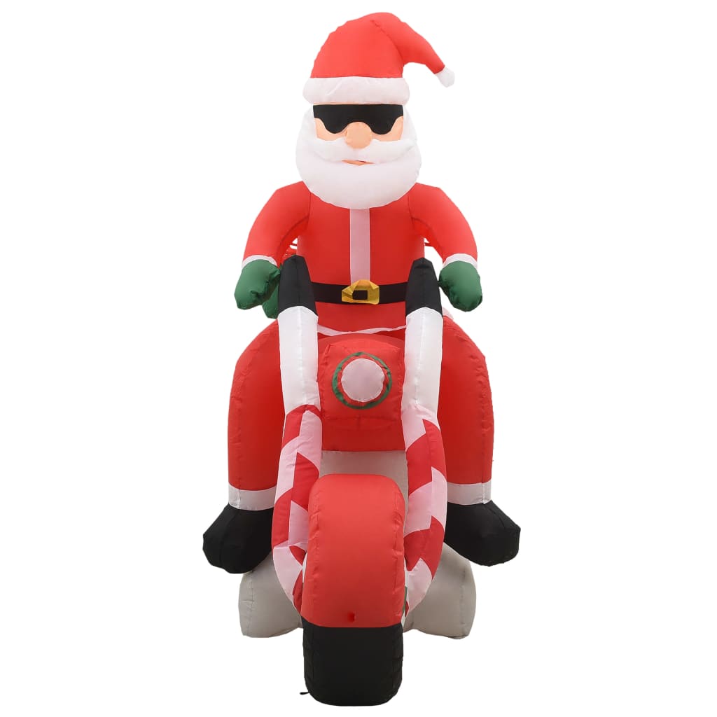 oppustelig julemand på motorcykel LED IP44 160 cm