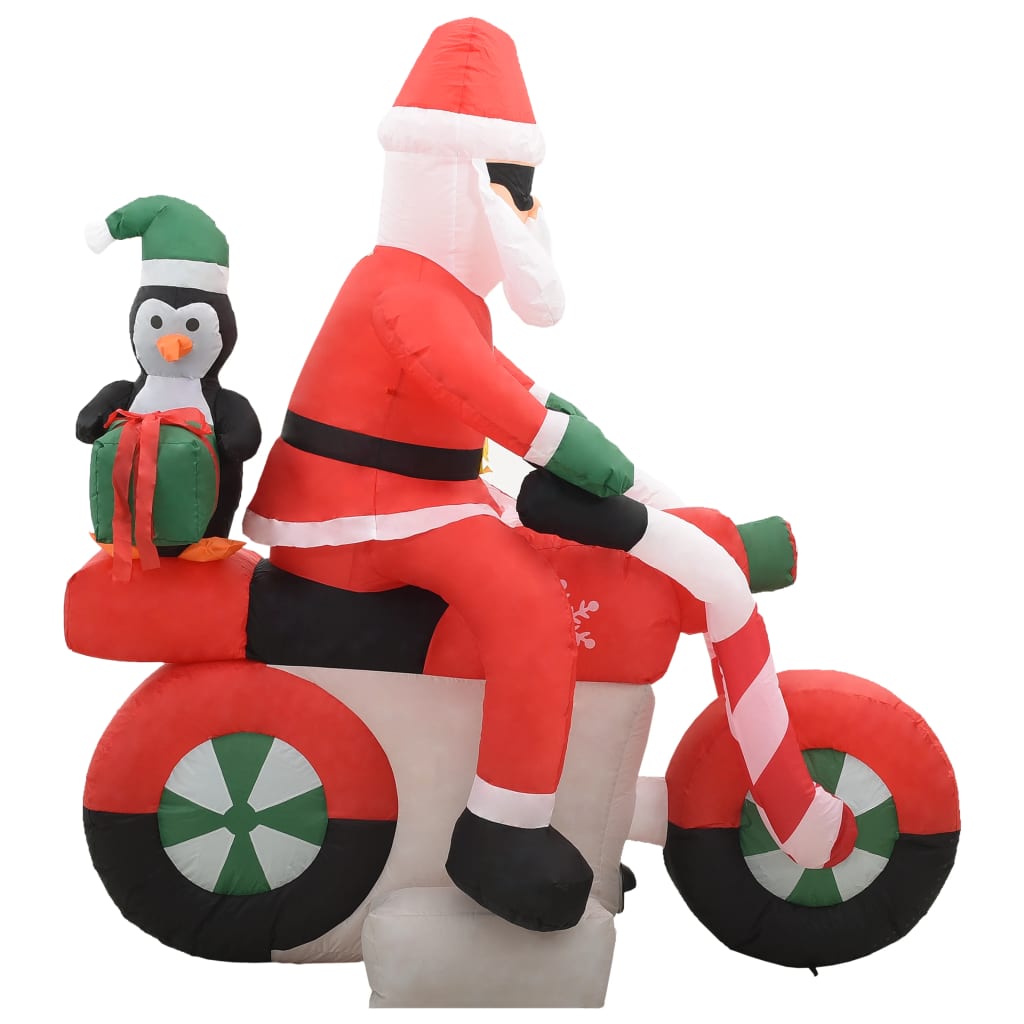 oppustelig julemand på motorcykel LED IP44 160 cm