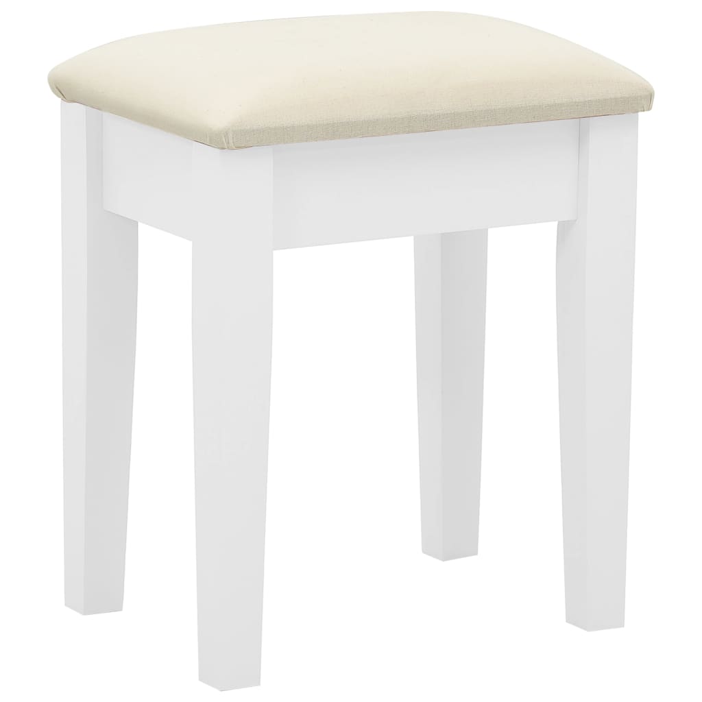 kosmetikbord med taburet 65x36x128 cm kejsertræ MDF hvid
