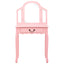 kosmetikbord med taburet 65x36x128 cm kejsertræ MDF pink