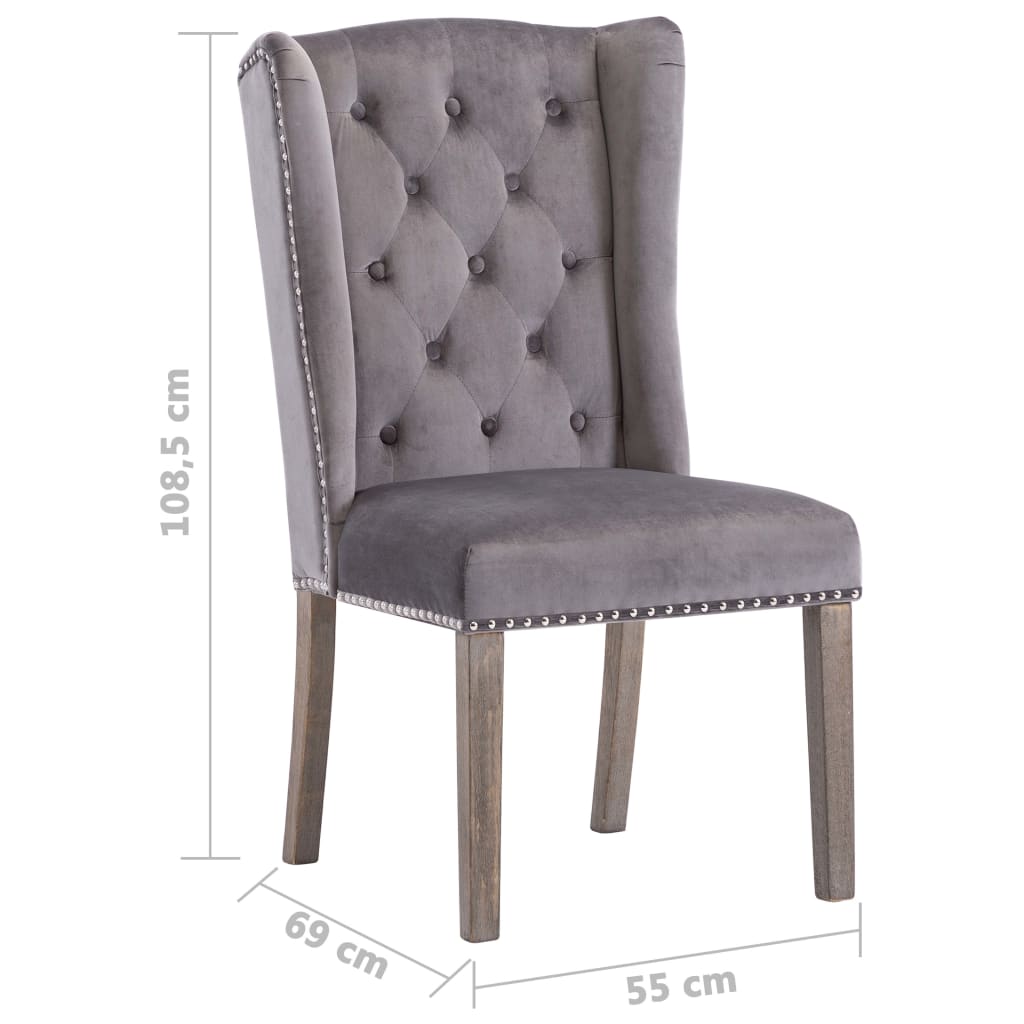 spisebordsstol velour grå