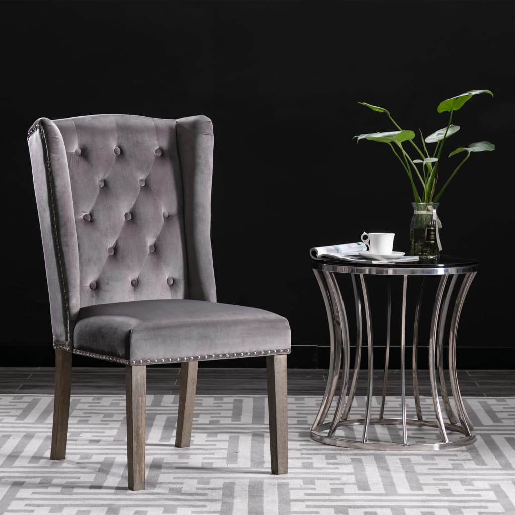 spisebordsstol velour grå