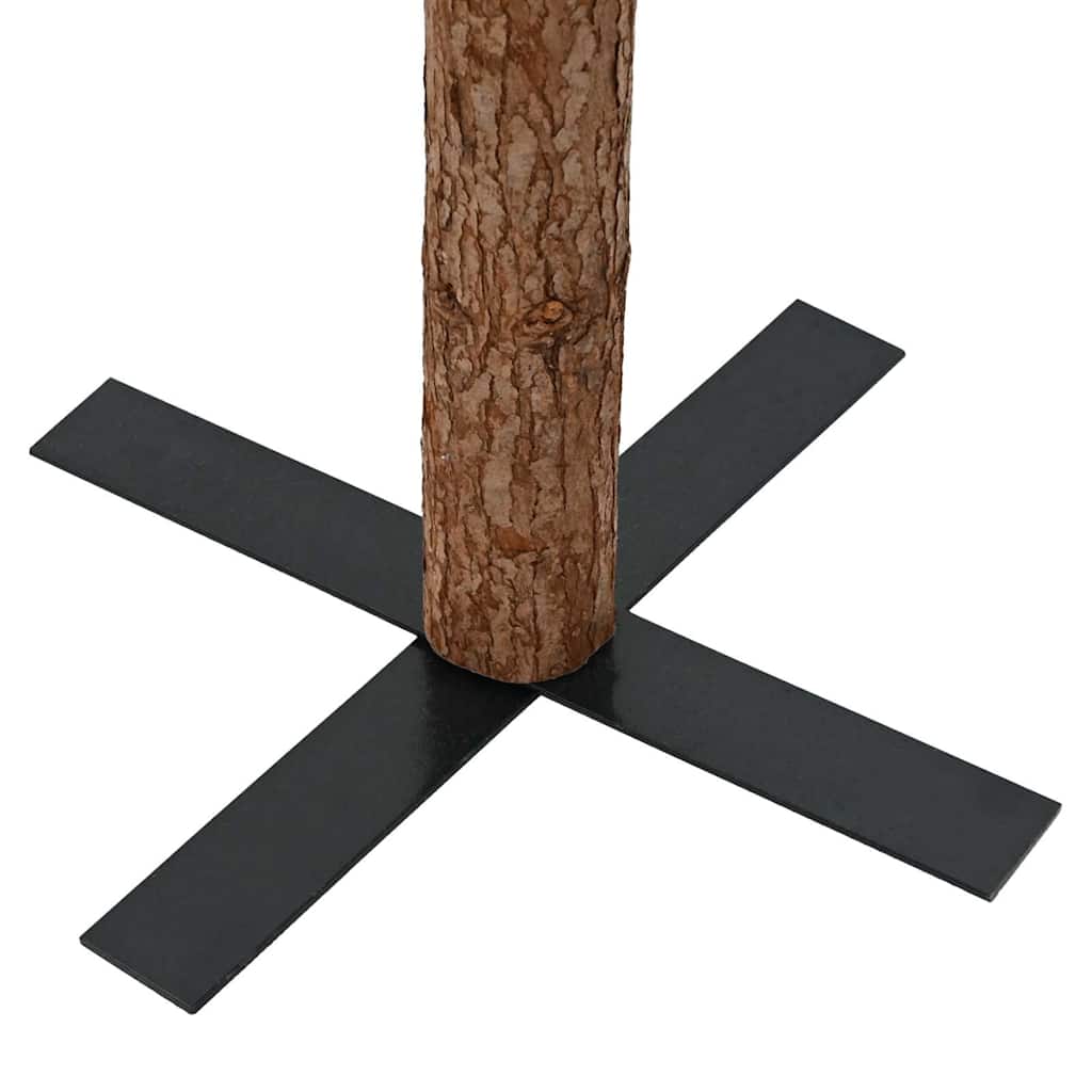 smalt juletræ med ægte træ og hvid sne 210 cm PVC grøn