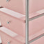 rullebord med 4 skuffer plastik pink