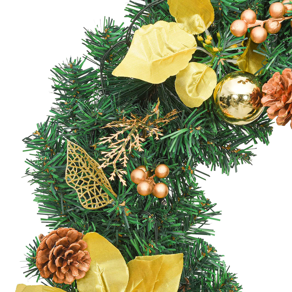 juleguirlande med LED-lys 2,7 m PVC grøn