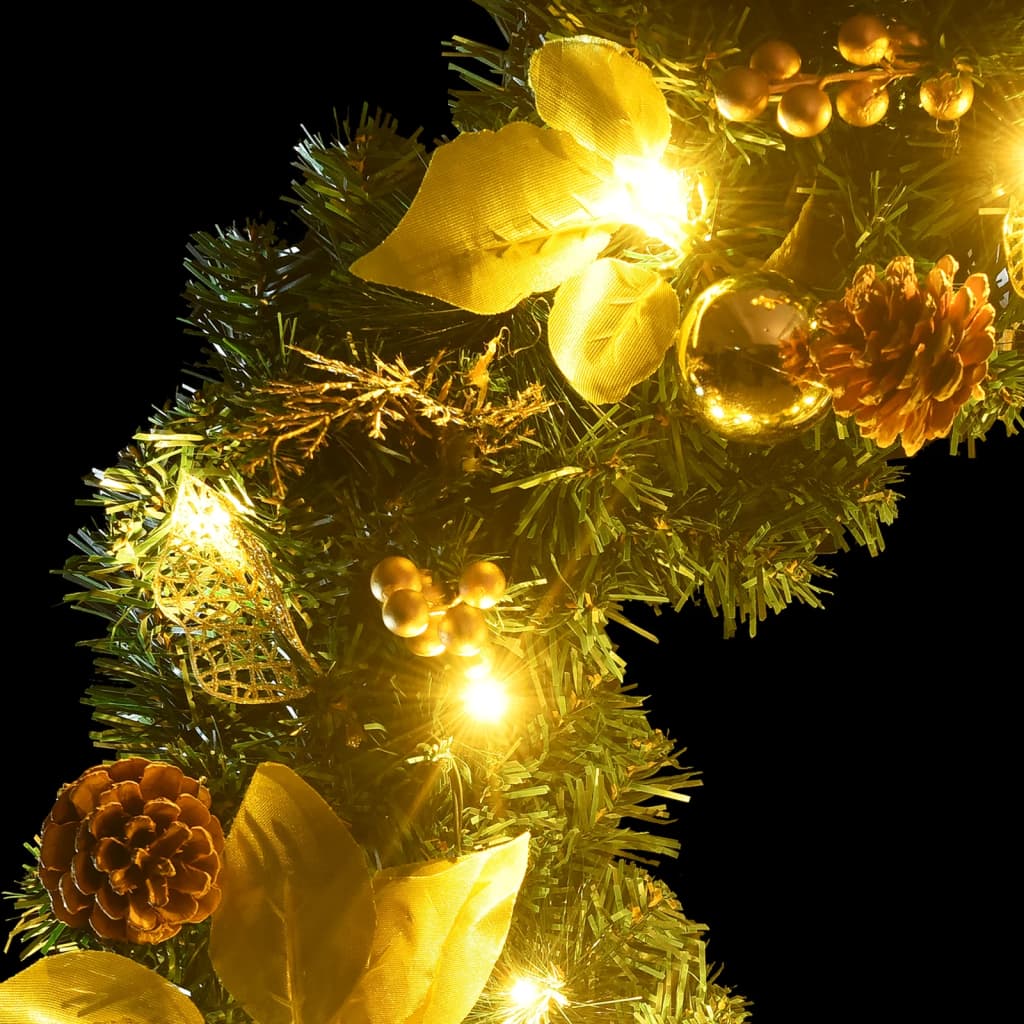 juleguirlande med LED-lys 2,7 m PVC grøn