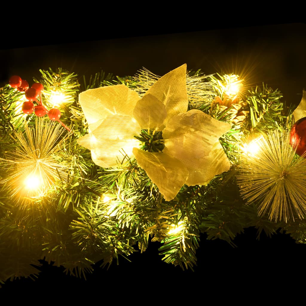 julebue med LED-lys grøn 90 cm PVC