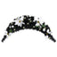 julekrans buefacon med LED-lys 90 cm PVC sort