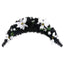julekrans buefacon med LED-lys 90 cm PVC sort