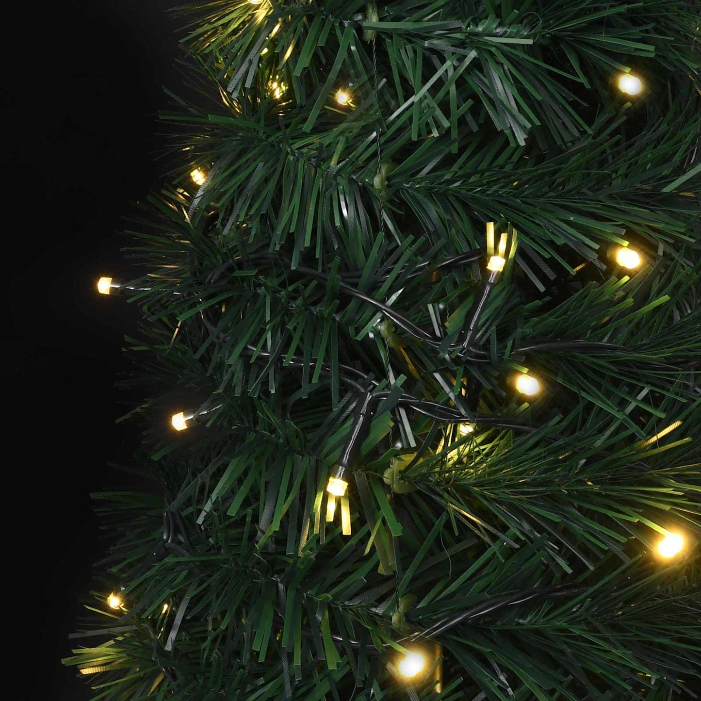 Juletræ with LED String Lights Grøn 150 x 150 cm PVC