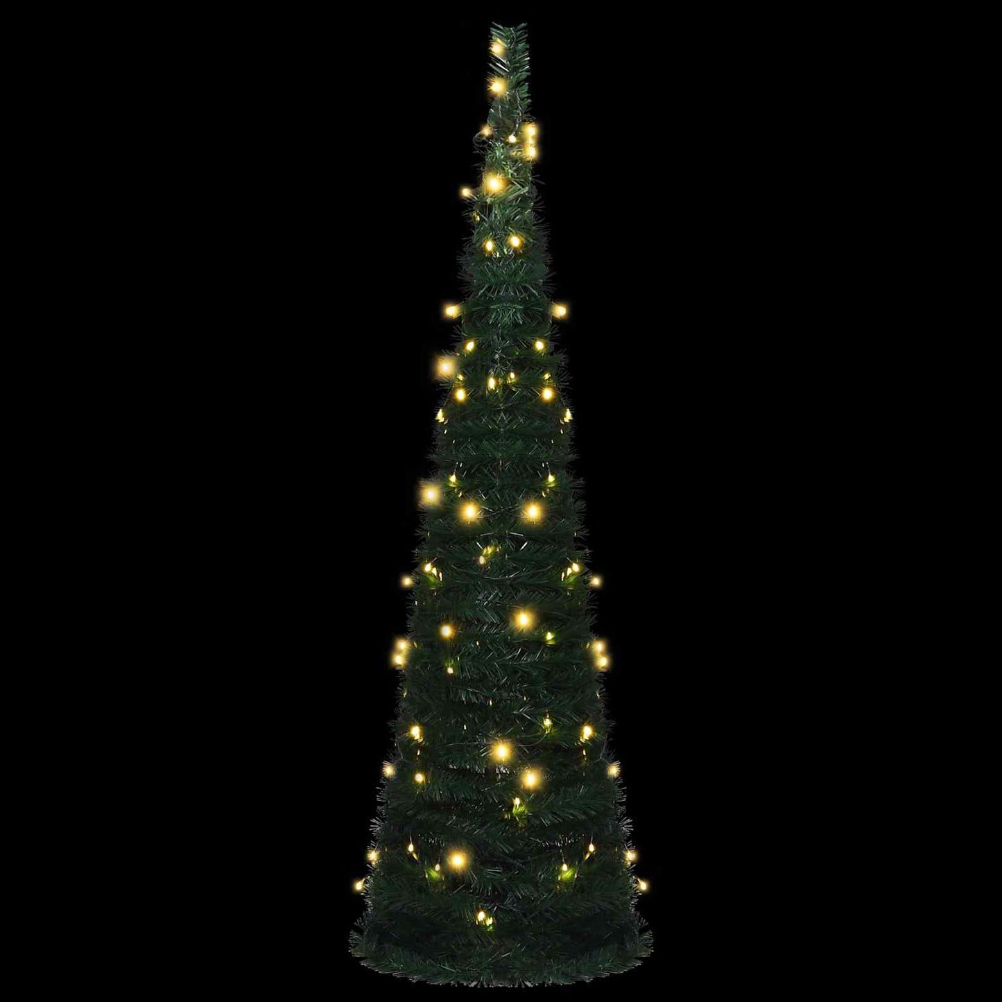 Juletræ with LED String Lights Grøn 150 x 150 cm PVC