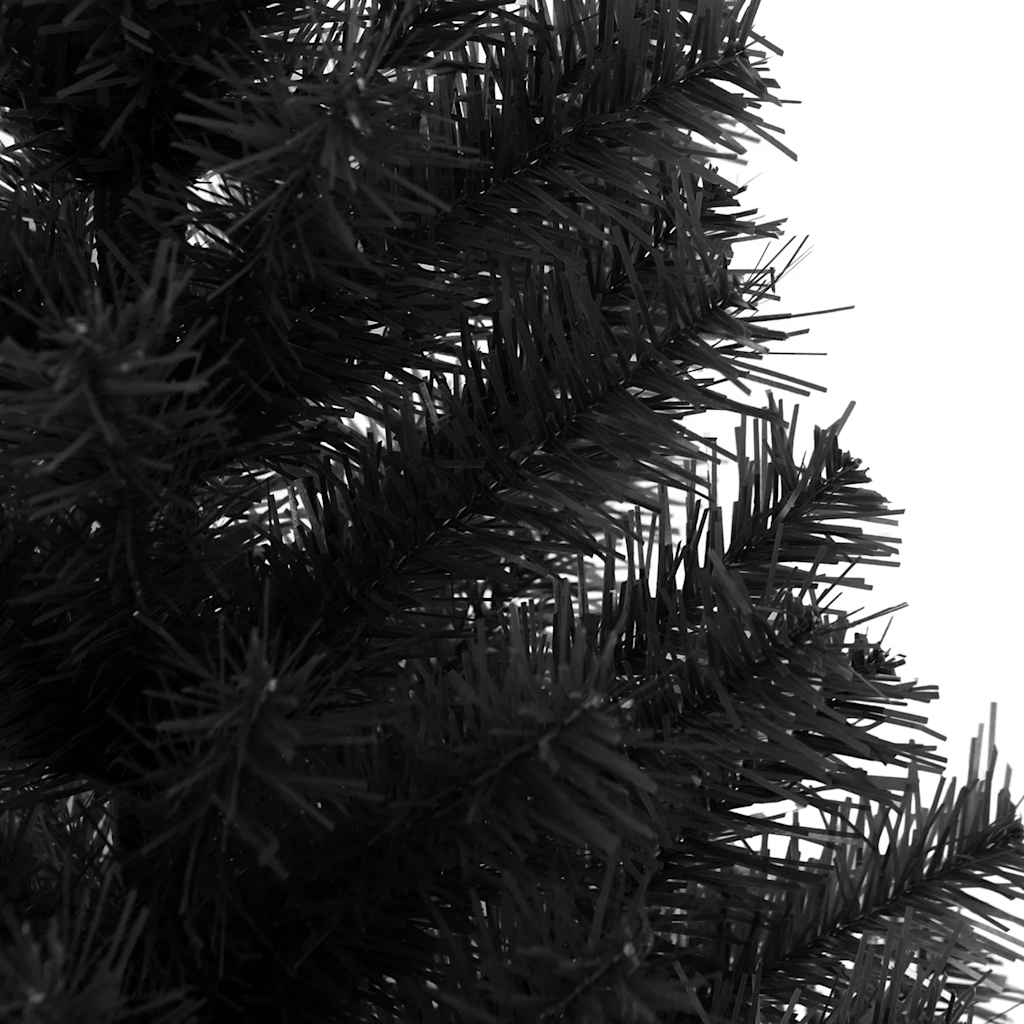 kunstigt juletræ med juletræsfod 150 cm PVC sort