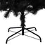 kunstigt juletræ med juletræsfod 210 cm PVC sort