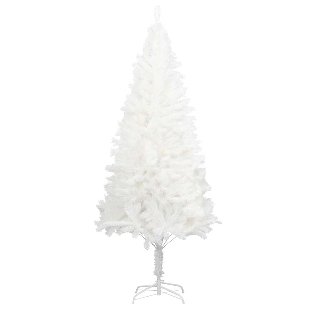 kunstigt juletræ med naturtro nåle 240 cm hvid