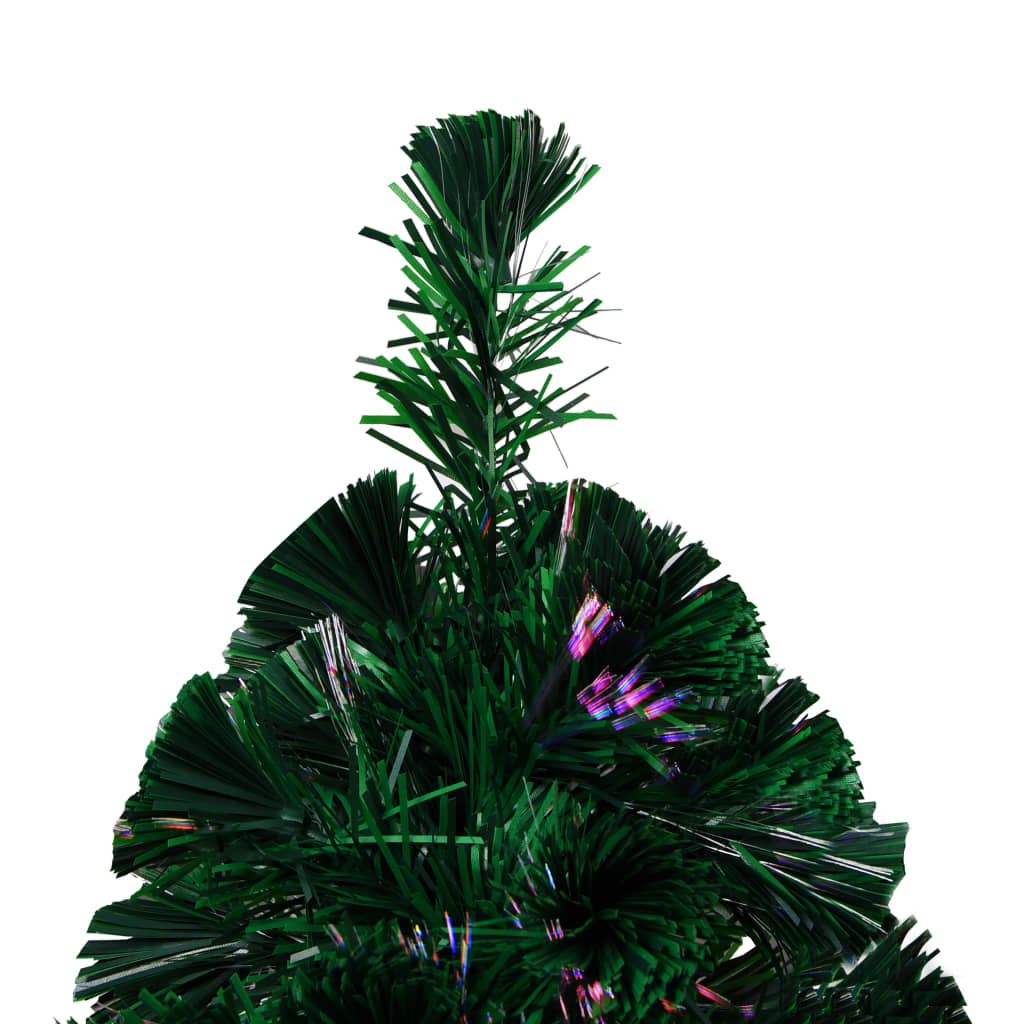 kunstigt juletræ med juletræsfod 210 cm fiberoptik grøn