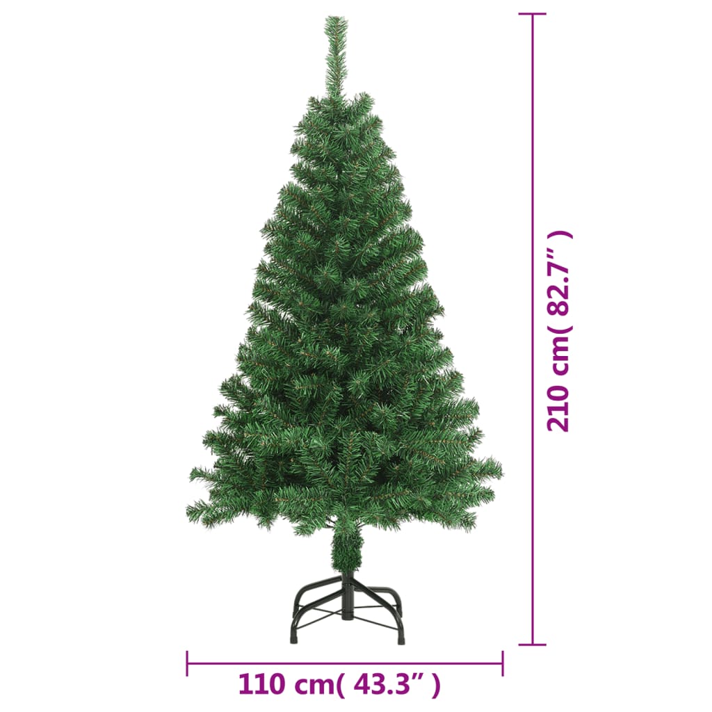 kunstigt juletræ med tykke grene 210 cm PVC grøn