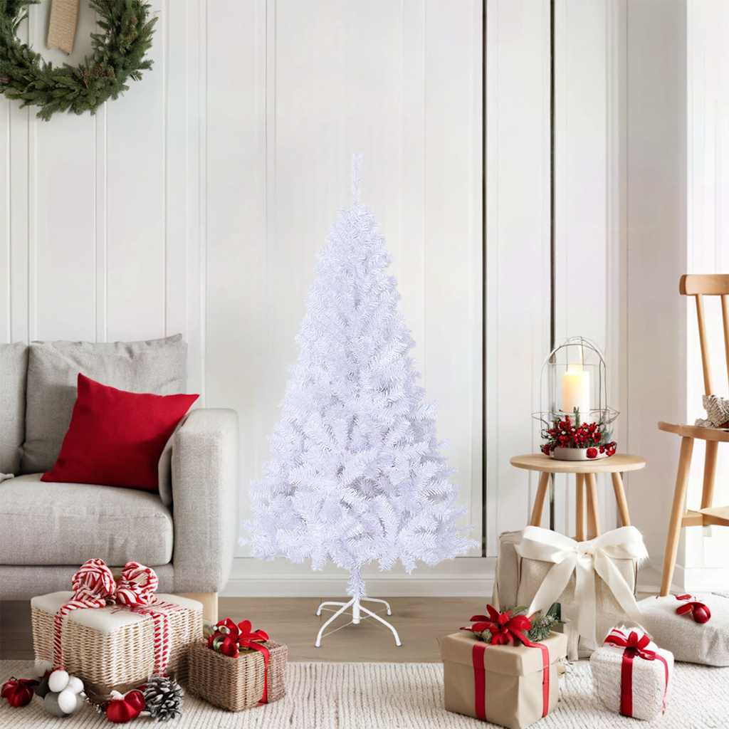 kunstigt juletræ med tykke grene 150 cm PVC hvid