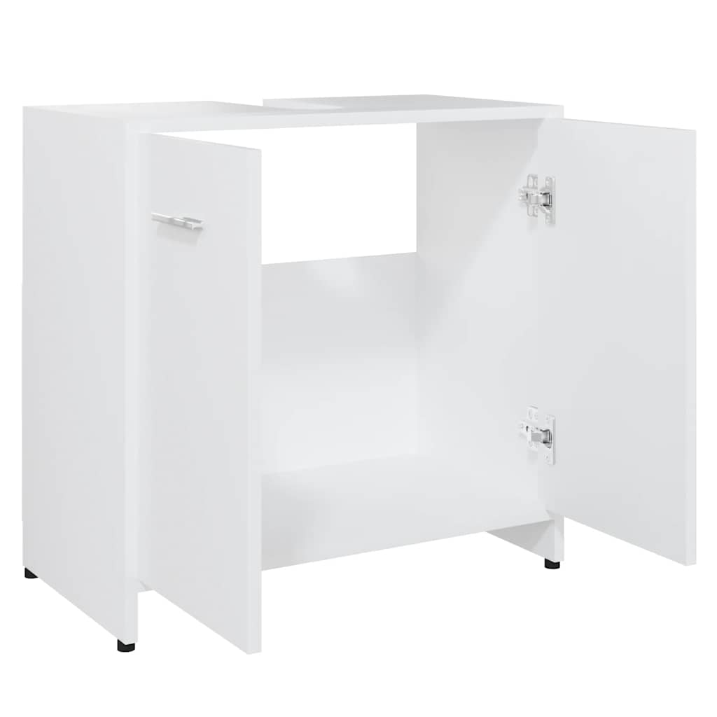 badeværelsesskab 60x33x61 cm konstrueret træ hvid