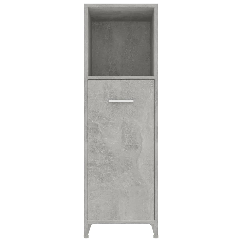 badeværelsesskab 30x30x95 cm konstrueret træ betongrå