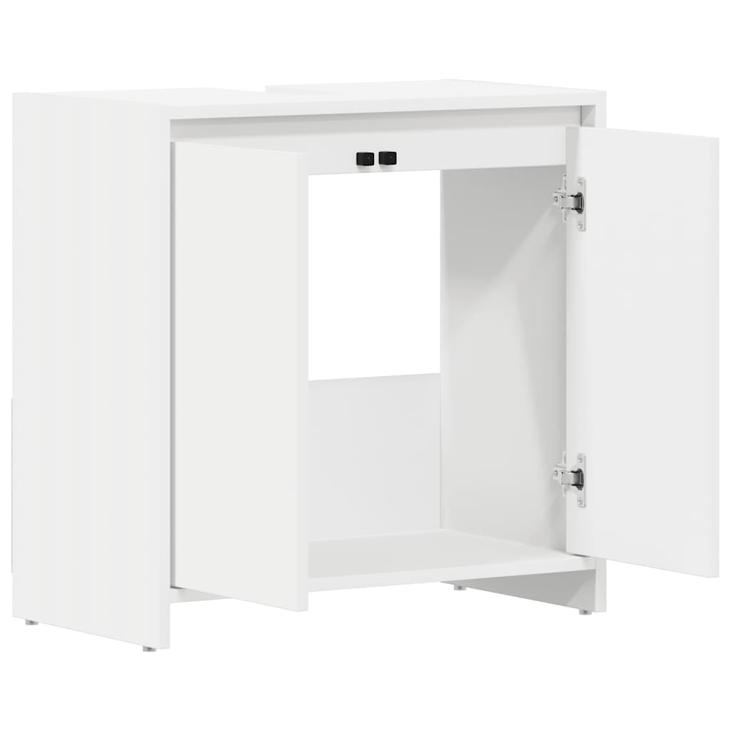badeværelsesskab 60x33x61 cm konstrueret træ hvid